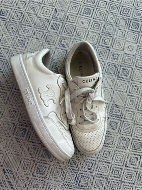 CELINE women’s White Leather Sneakers - read description